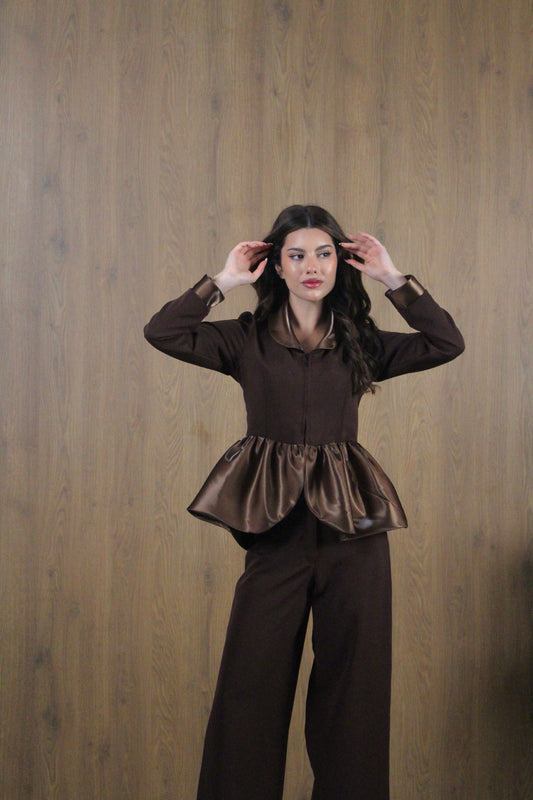 brown peplum