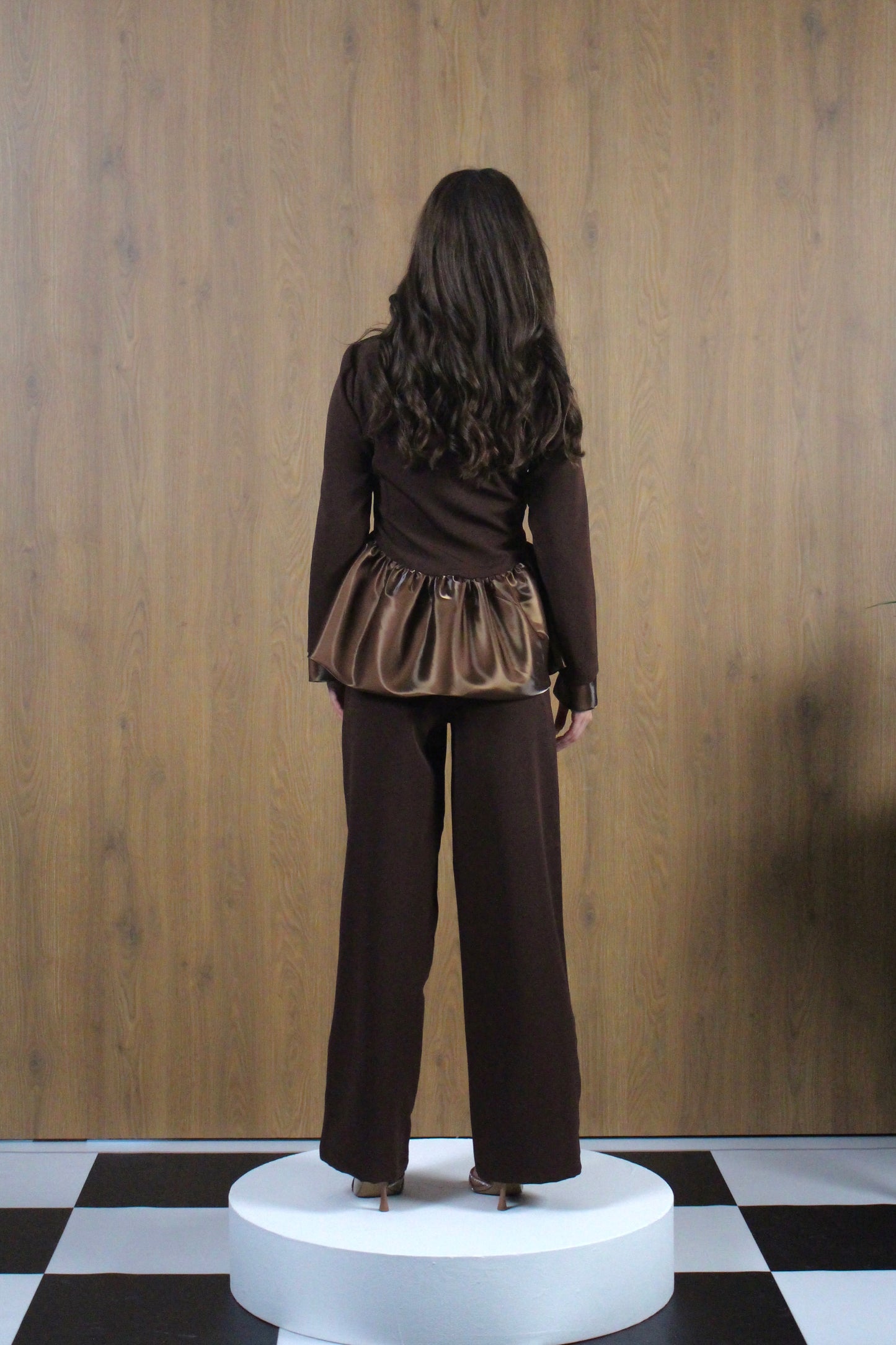 brown peplum